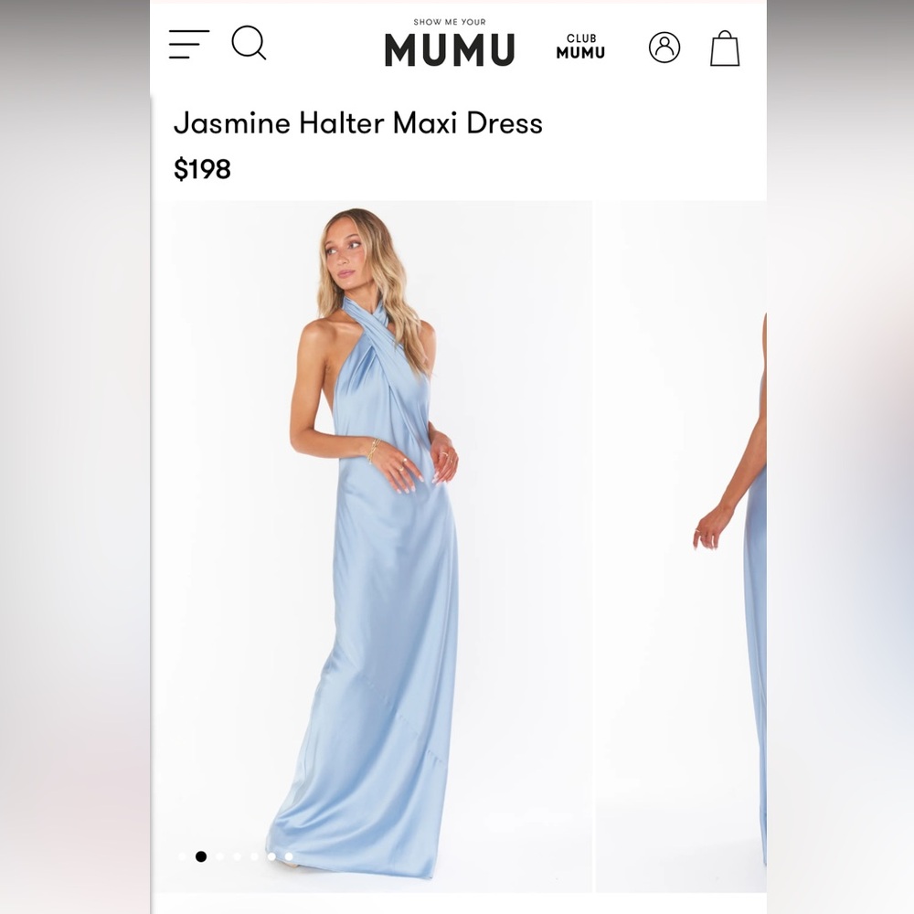 Show Me Your MuMu Steel Blue Satin Bridesmaid Dress